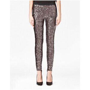 French Connection Sequin Tuxedo Leggings - Pink & Black - US6/UK10